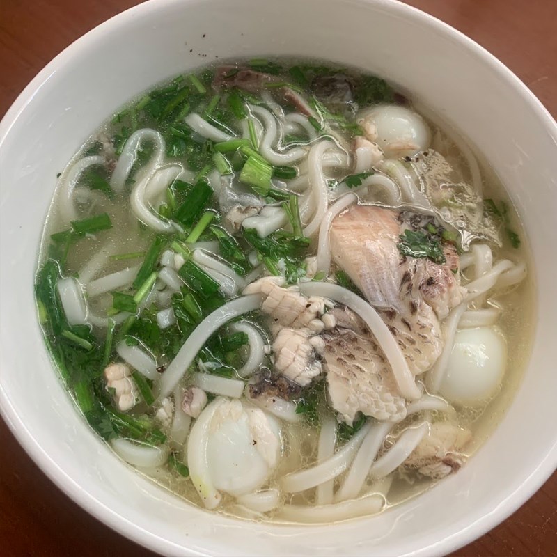 Step 4 Final product of snakehead fish noodle soup (recipe shared by a user)