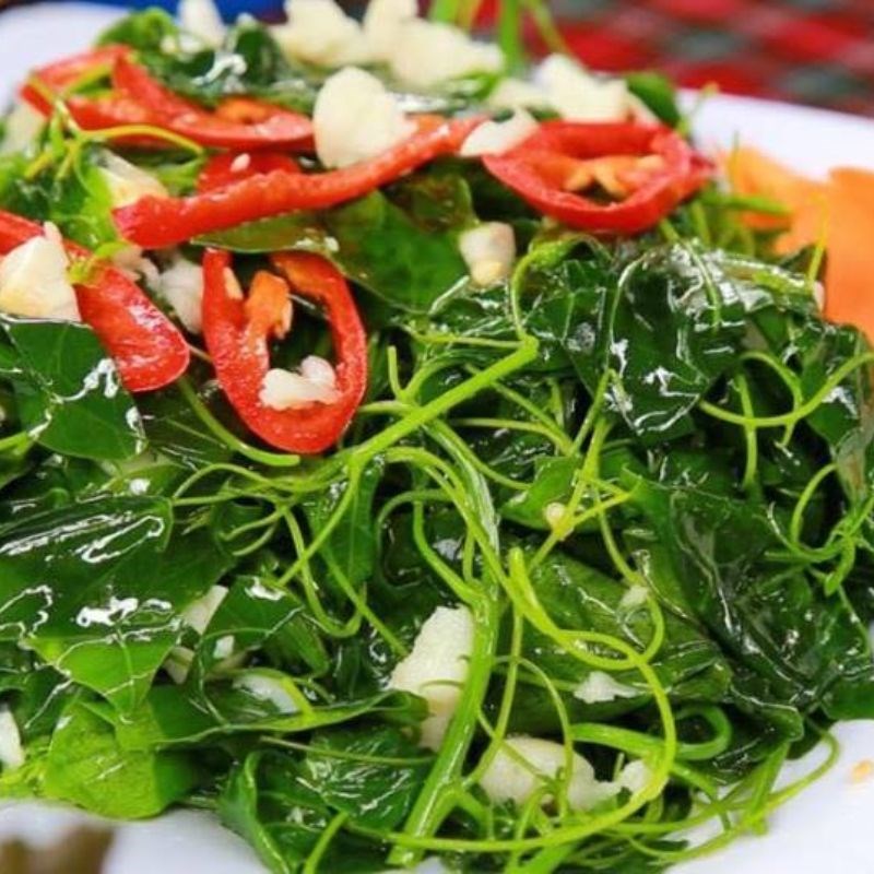 Step 3 Final product Sautéed water spinach with garlic