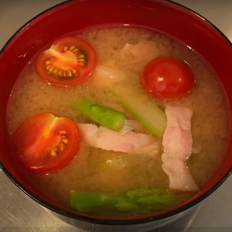 Step 3 Final product Tomato miso soup