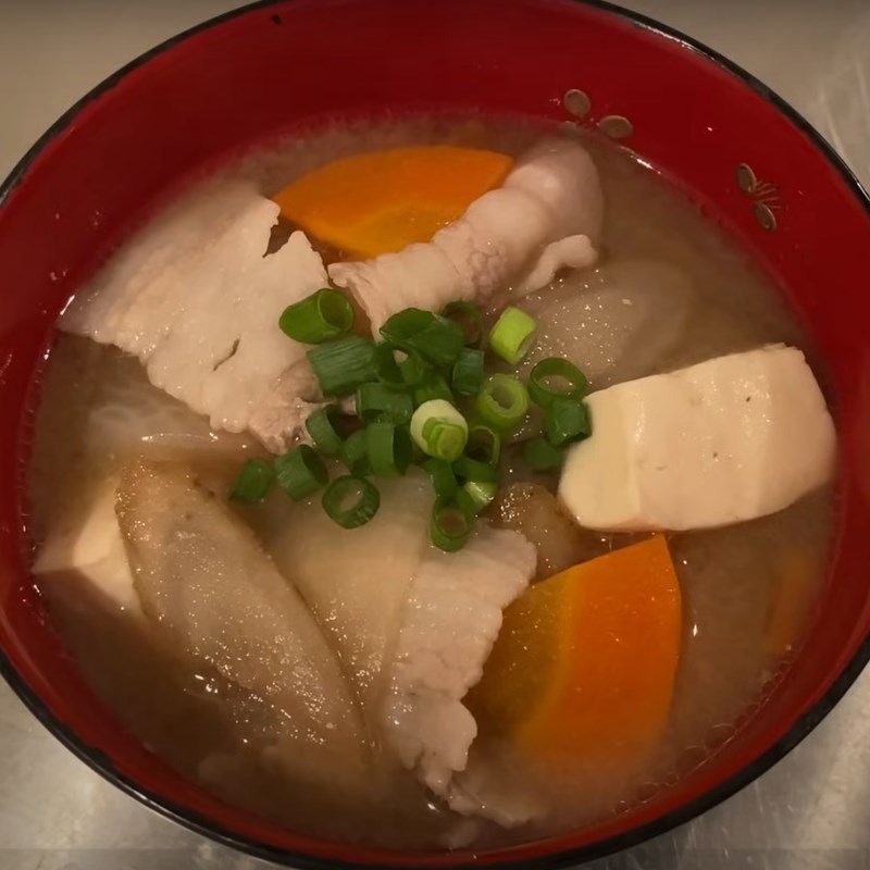 Step 3 Final Product Miso pork soup (Tonjiru soup)