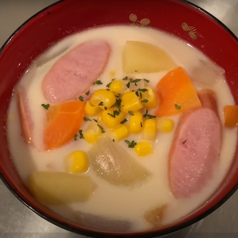 Step 3 Final product Fresh milk miso soup