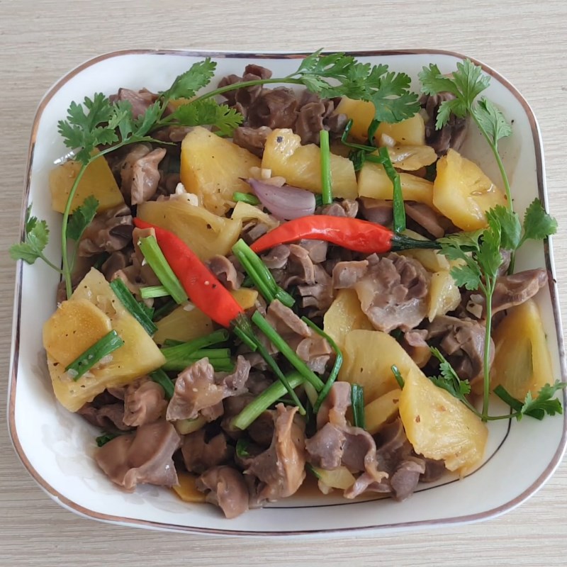 Step 4 Final Product Braised Chicken Gizzards with Pineapple