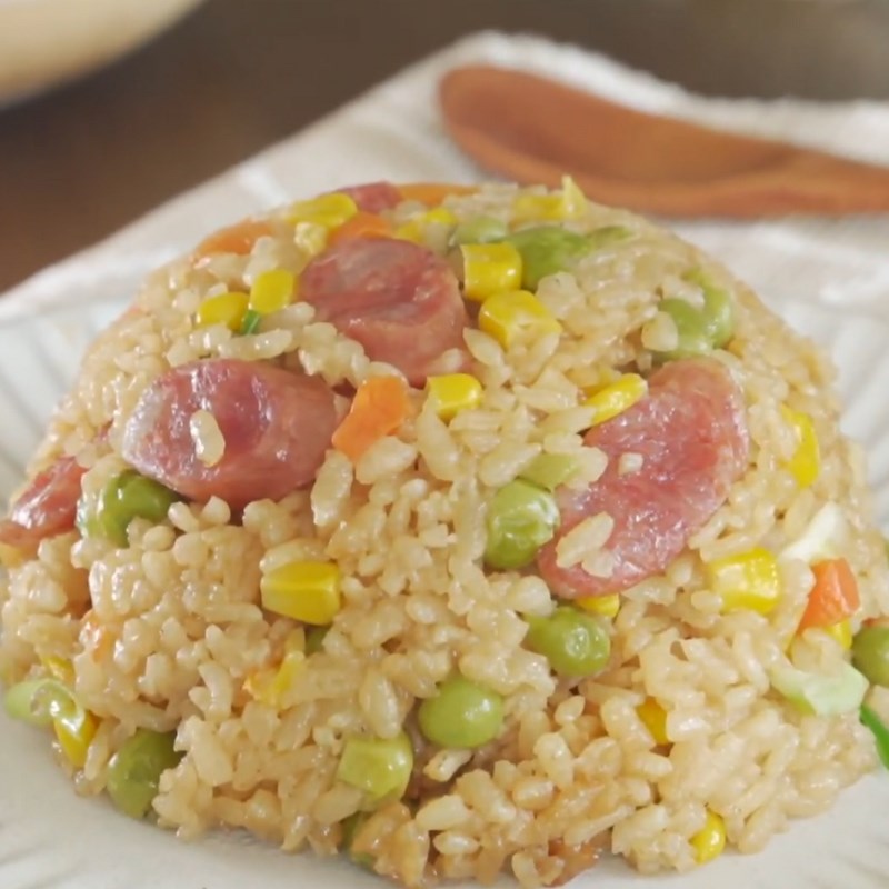 Step 3 Final product of sausage rice with vegetables