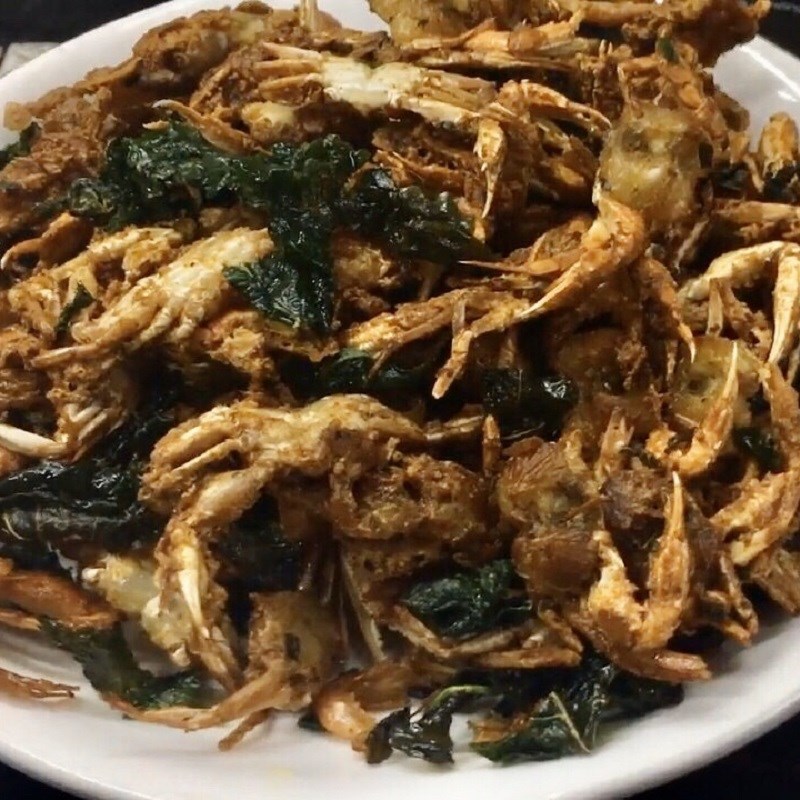 Step 3 Finished Product Fried Milk Crab with Betel Leaves