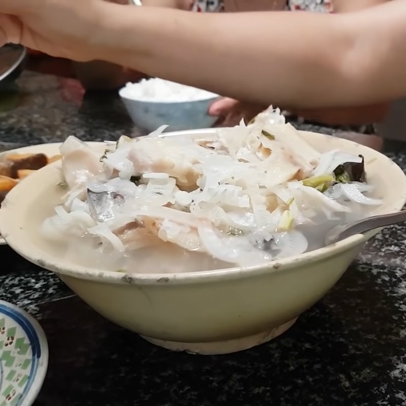 Step 4 Final Product Sweet and sour soup with dried fish and shredded banana