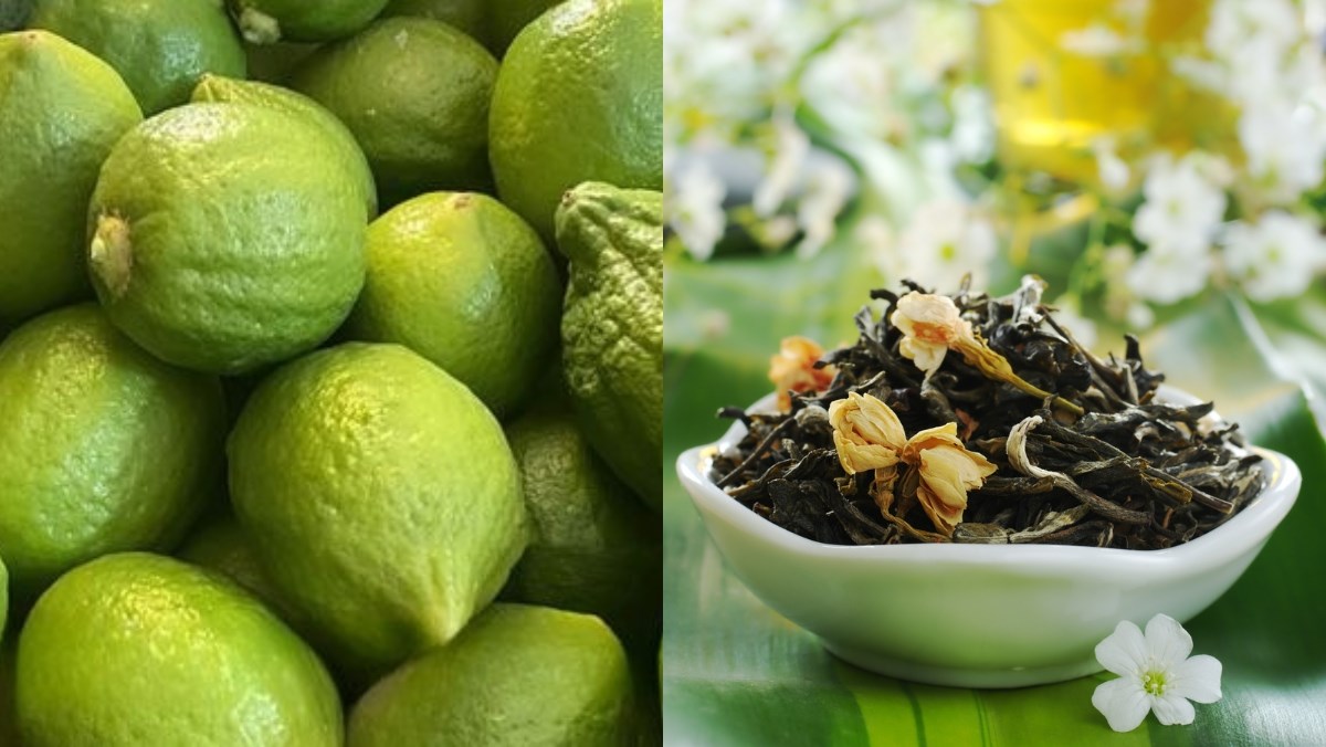 Ingredients for making hand-squeezed lemon tea