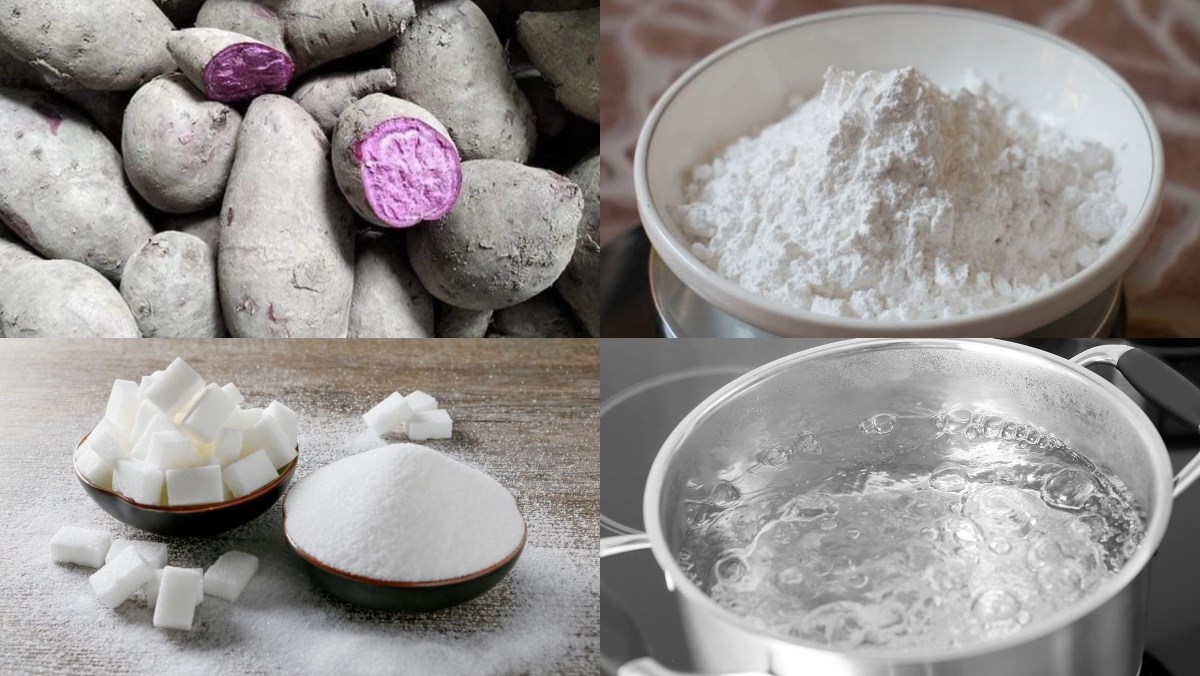 Ingredients for sweet potato tapioca pearls