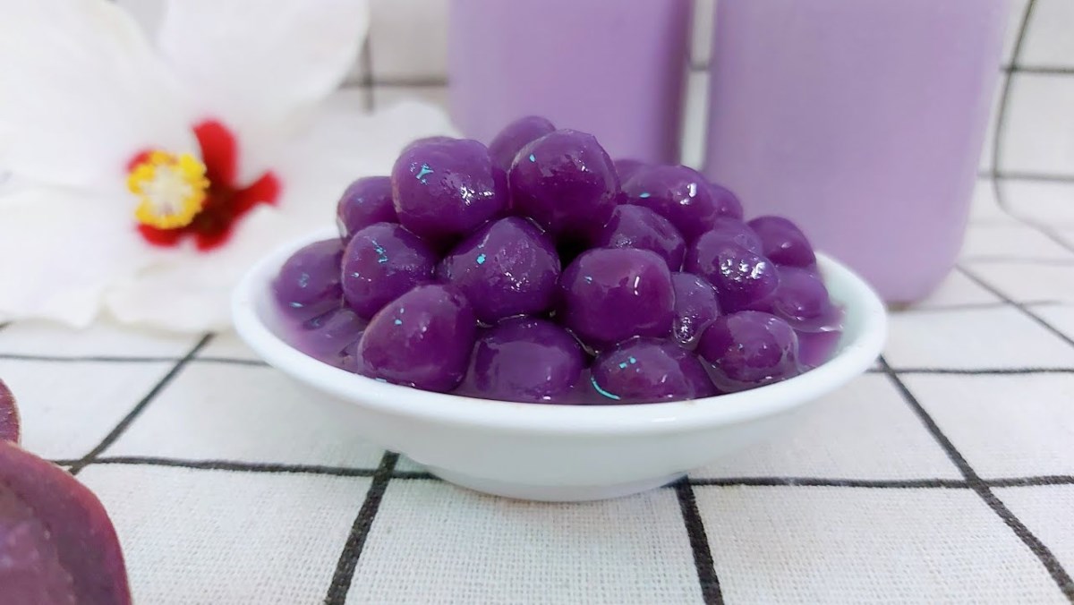 2 Simple Ways to Make Delicious and Unique Sweet Potato Pearls at Home 2 Purple sweet potato tapioca pearls