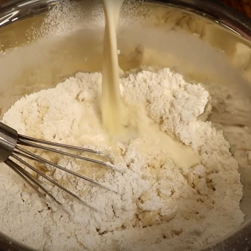Step 2 Mixing the dough for Bánh bò bông