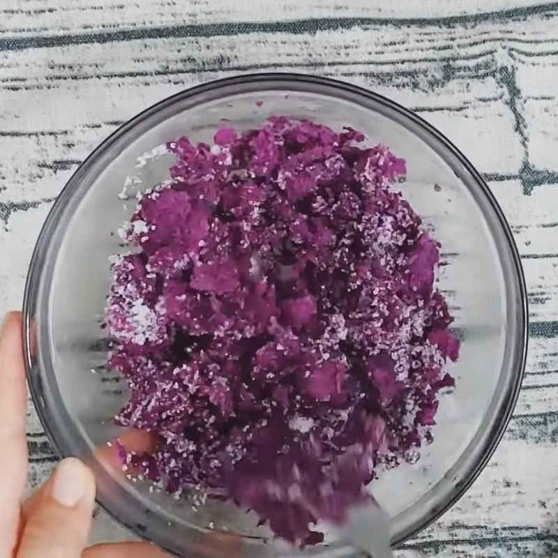 Step 2 Mix the dough Purple sweet potato pearls