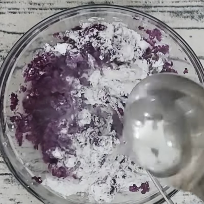 Step 2 Mixing purple sweet potato tapioca dough