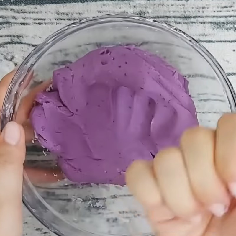 Step 2 Mixing purple sweet potato tapioca dough