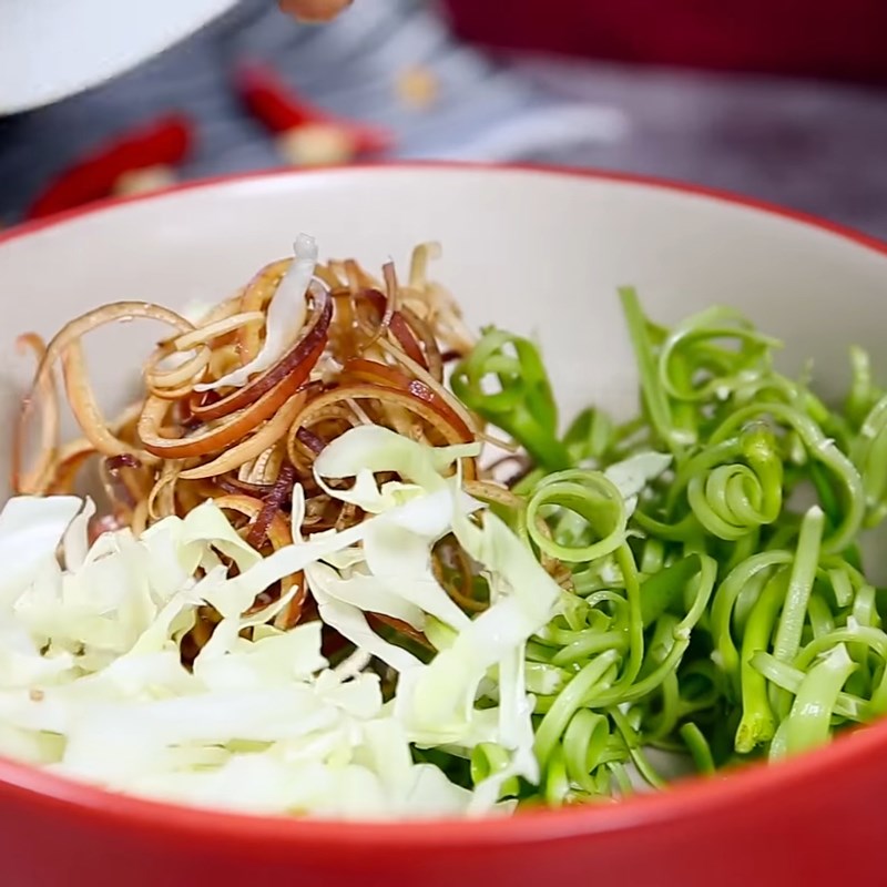 Step 4 Mix the duck salad Duck salad with water spinach