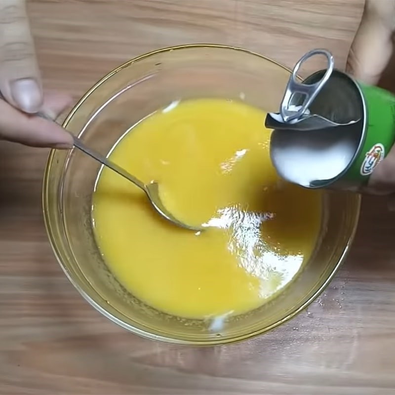 Step 3 Mixing pineapple yogurt coconut mixture Pineapple yogurt ice cream