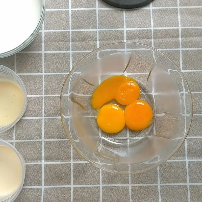 Step 3 Mixing the green tea flan mixture Green tea flan using agar powder