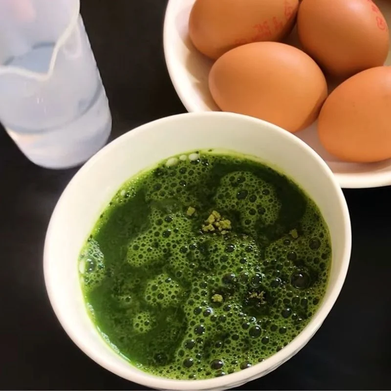 Step 3 Mixing green tea flan mixture Green tea flan