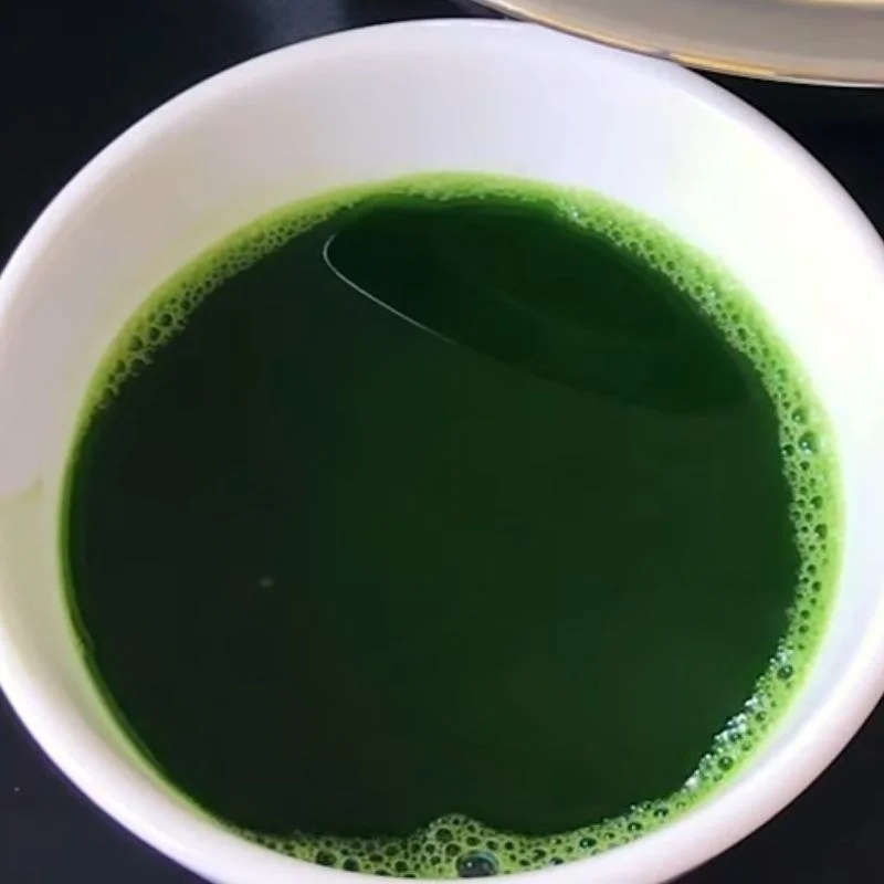 Step 3 Mixing green tea flan mixture Green tea flan