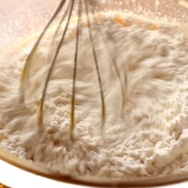 Step 1 Mix the egg yolk mixture for Chiffon Cake with Cream Filling