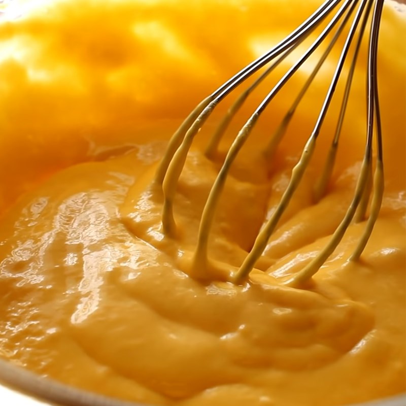 Step 1 Mix the egg yolk mixture for Chiffon Cake with Cream Filling