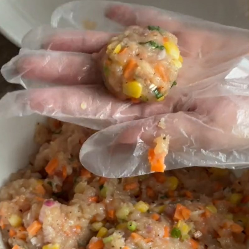Step 3 Marinate the meatballs Chicken Breast Meatballs with Vegetables