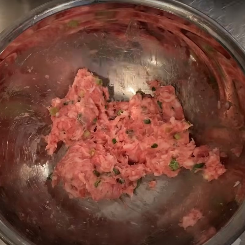 Step 2 Marinate the meat for Meatball Miso Soup