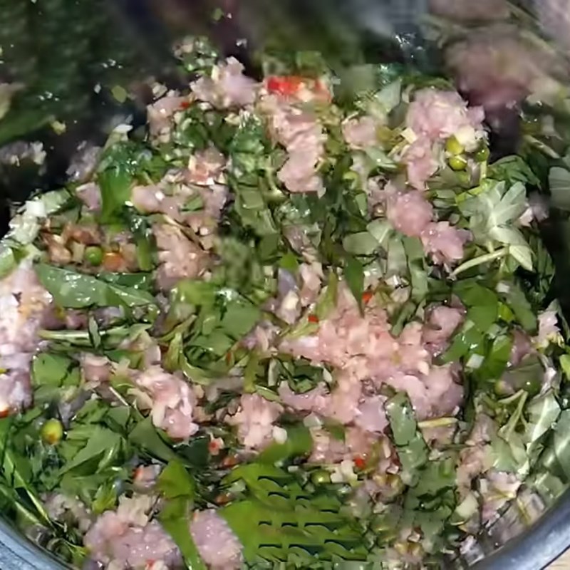 Step 3 Marinate minced meat Fried pork sausage with lemongrass and chili