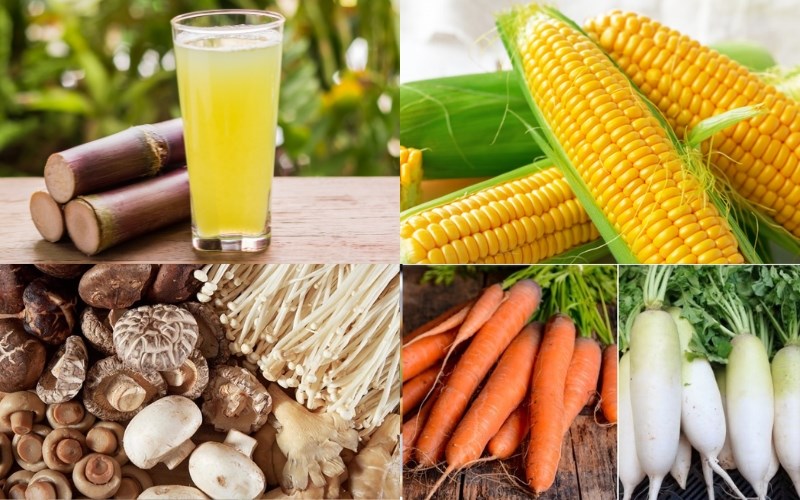Ingredients for vegetarian cane sugar hotpot