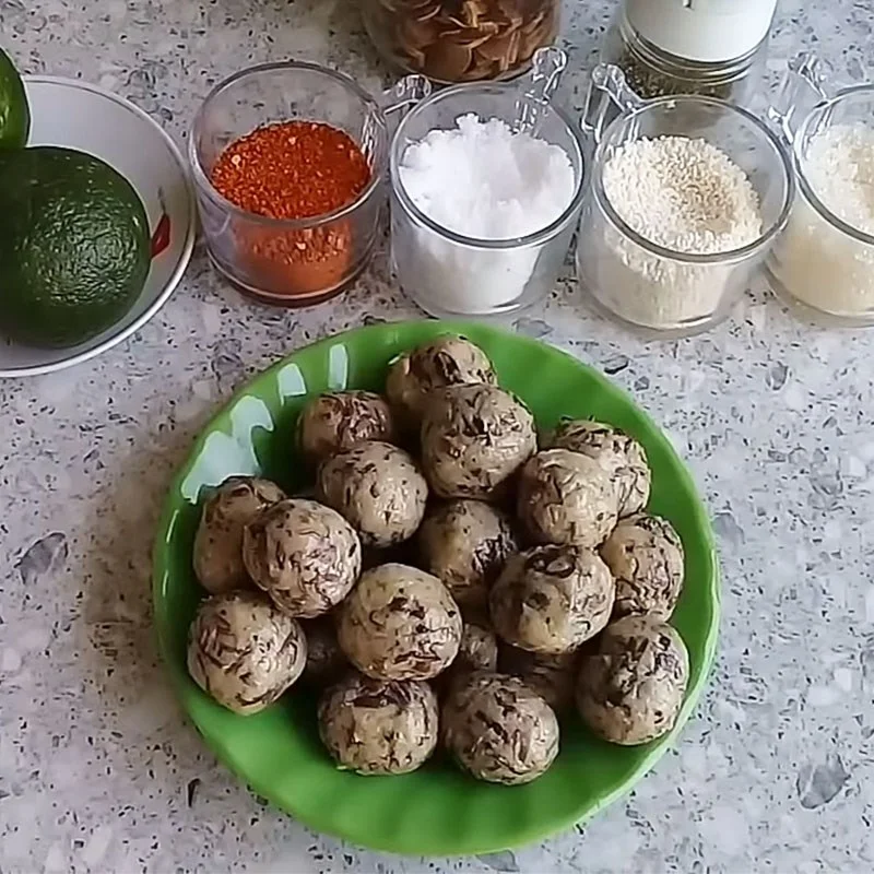Step 5 Form fish balls Fish balls with orange sauce