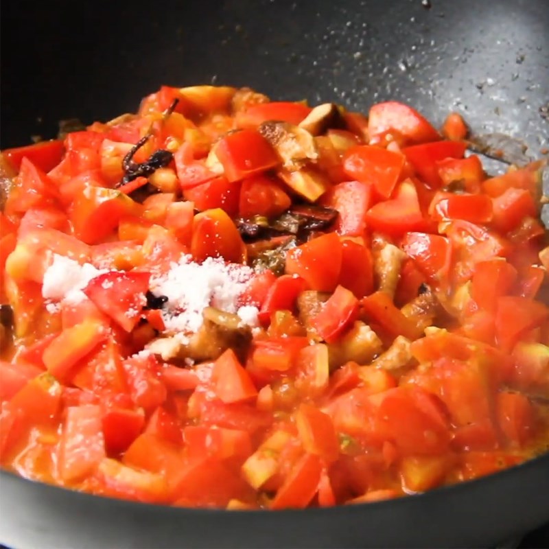Step 3 Sauté Shiitake Mushrooms and Tomatoes for Tomato Hotpot
