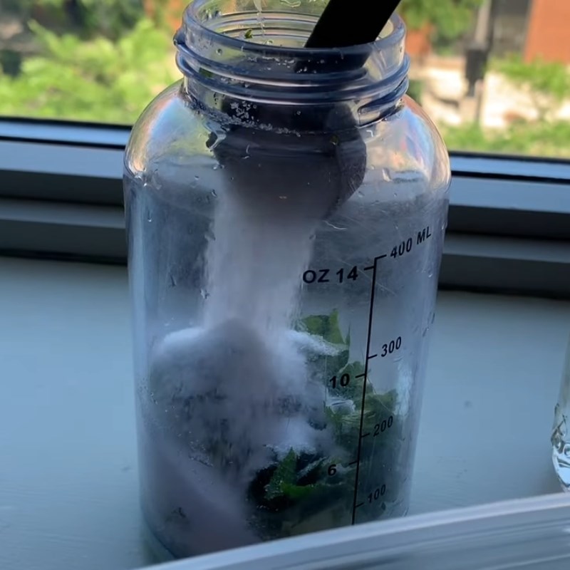 Step 2 Blend fresh mint and lime mixture Fresh mint lime tea