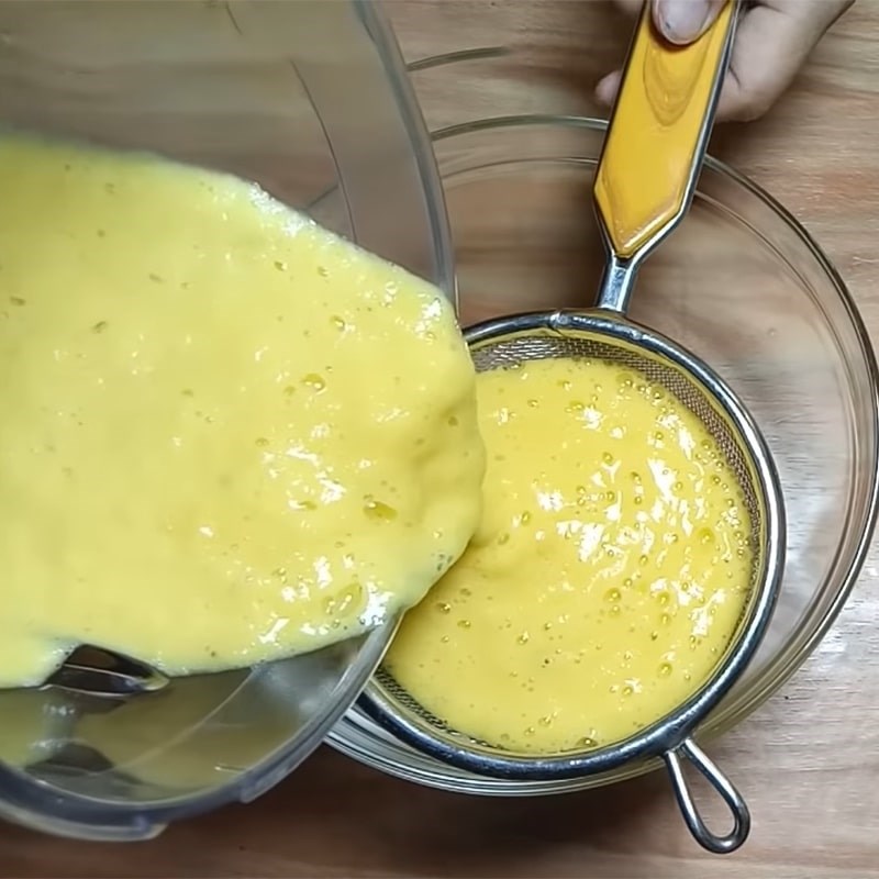 Step 2 Blend and Strain the Pineapple Juice Yogurt Pineapple Ice Cream