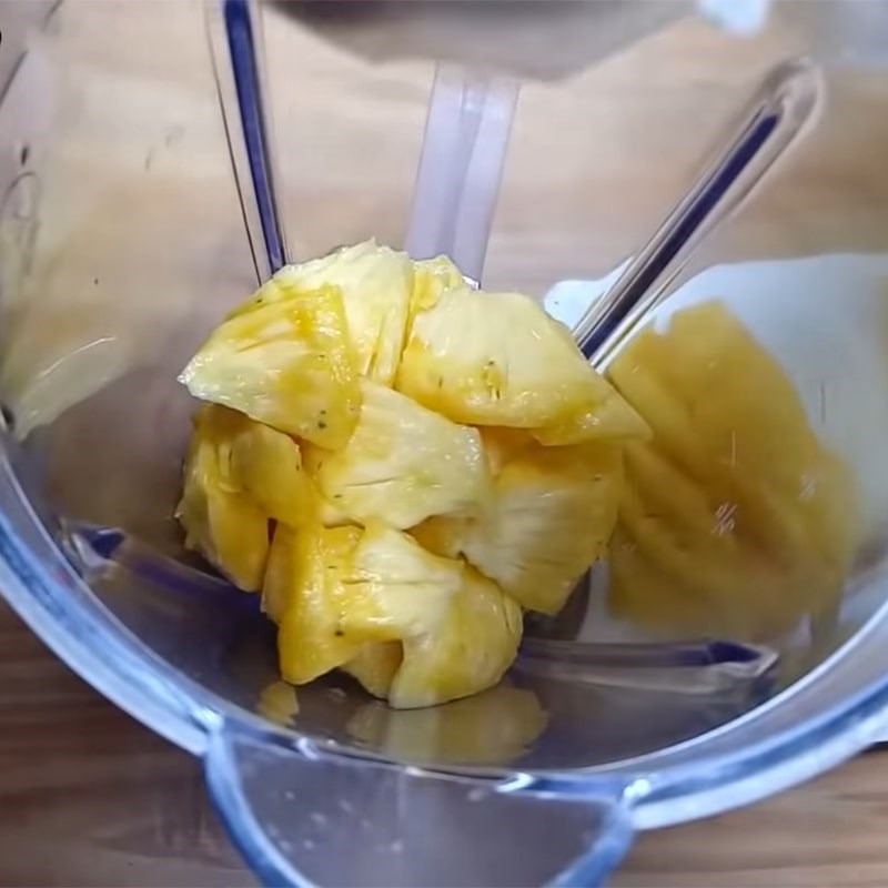 Step 2 Blend and Strain the Pineapple Juice Yogurt Pineapple Ice Cream