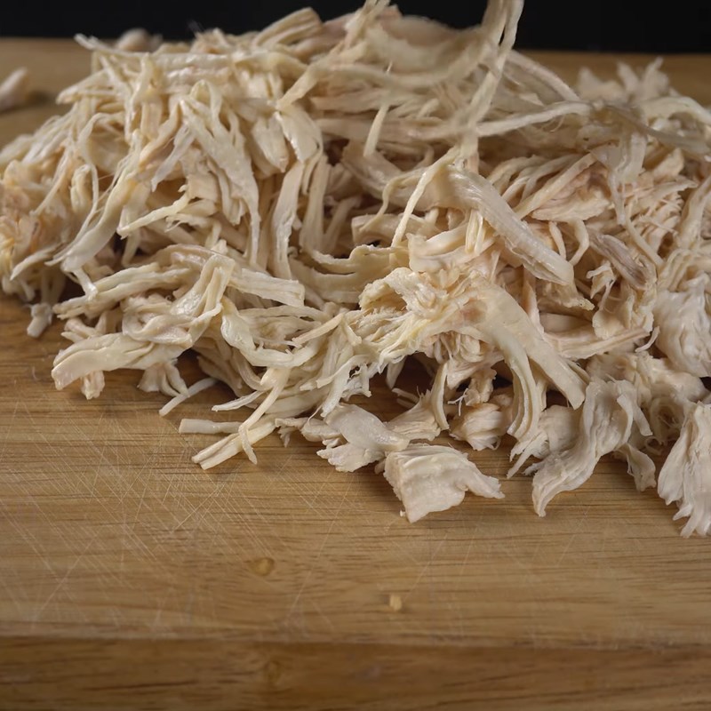 Step 3 Shred the chicken Spicy chicken floss